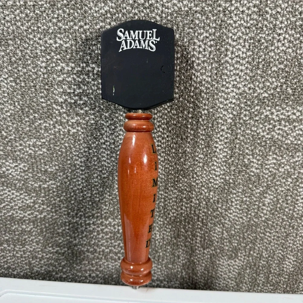 Samuel Adams Limited Edition Beer Tap Handle Wood Chalkboard Brown Black Barware
